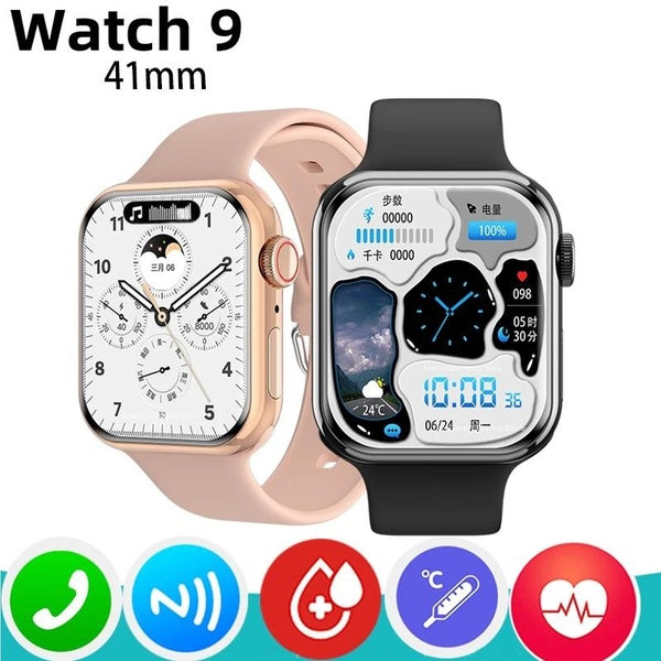 Montre 9 Mini montre intelligente femmes glycémie température corporelle BT appel NFC AOD Fitness hommes'série 8 Smartwatch pour Apple Android