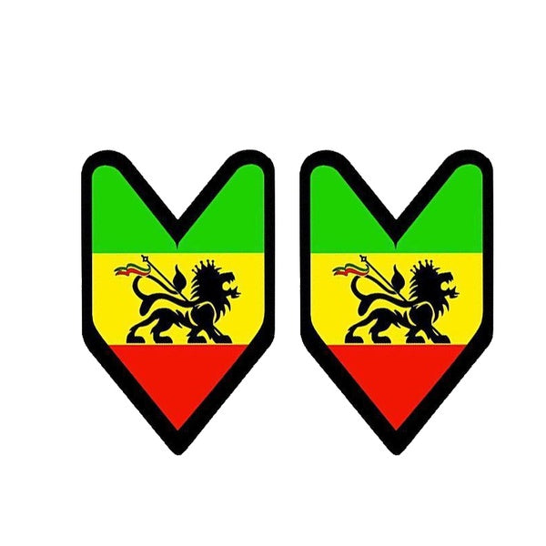 2X 7.1CM*11CM Funny JDM Rasta Flag Car Sticker Decal 12-1365