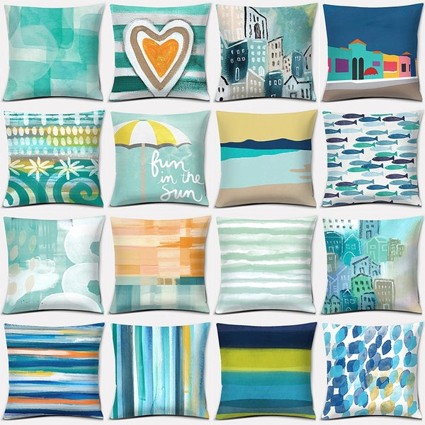 Summer color Series Pillow Gift Home Office Decoration Pillow Bedroom Sofa Car Cushion Cover Pillowcase(45cm * 45cm)