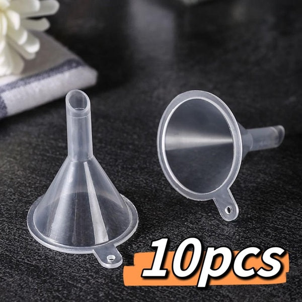 10PCS Mini Plastic Small Funnels For Perfume Liquid Essential Oil Filling Empty Bottle Packing Tool School Lab Supplies
