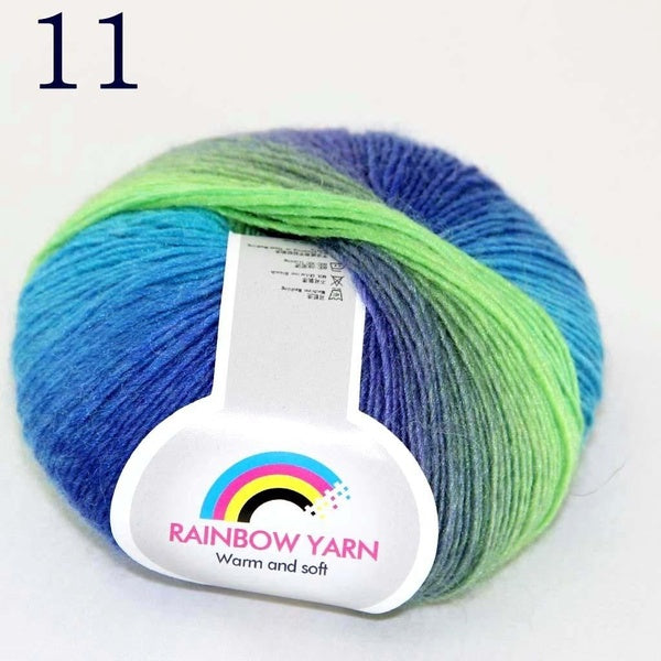 Sale 1Ball x 50 gr Soft Colorful Rainbow Stole Hand Knit Yarn Women's Wool Cashmere Shawls and Wraps Cashmere Blue Turquoise Navy Green 11 Profession
