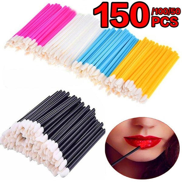 50-100-150PCS Disposable Makeup Lip Brushes Lipstick Brush Pen Wand Individual Applicator Cosmetic Tool