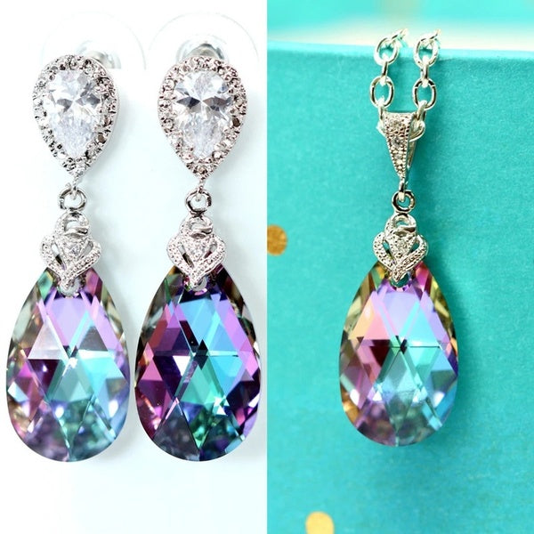 Superbes boucles d'oreilles pendantes en forme de larme multicolore topaze gemme pour les femmes proposition de fête boucles d'oreilles en argent pla