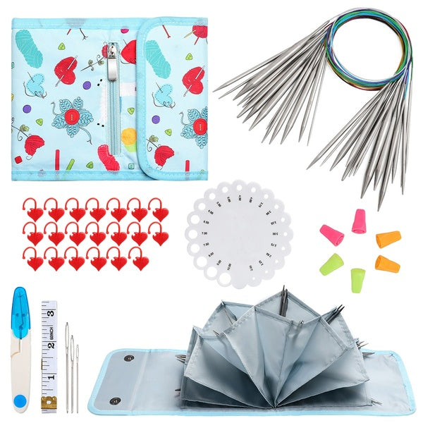 40CM-60CM-100CM-120CM Circular Knitting Needles and hobbies latch hook kit Sewing Accessories Set Diy Yarn Craft Weave Knit Tools with Bag