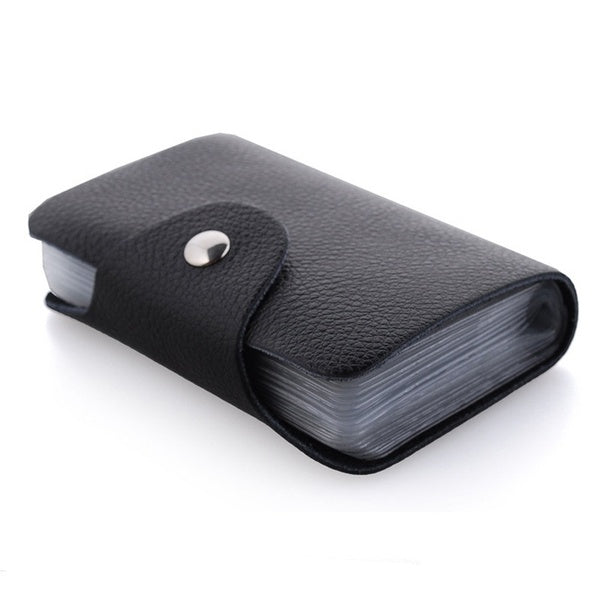 1pcs Convenient Practical PU Leather Business Card ID Holders Bag With 24 Slots