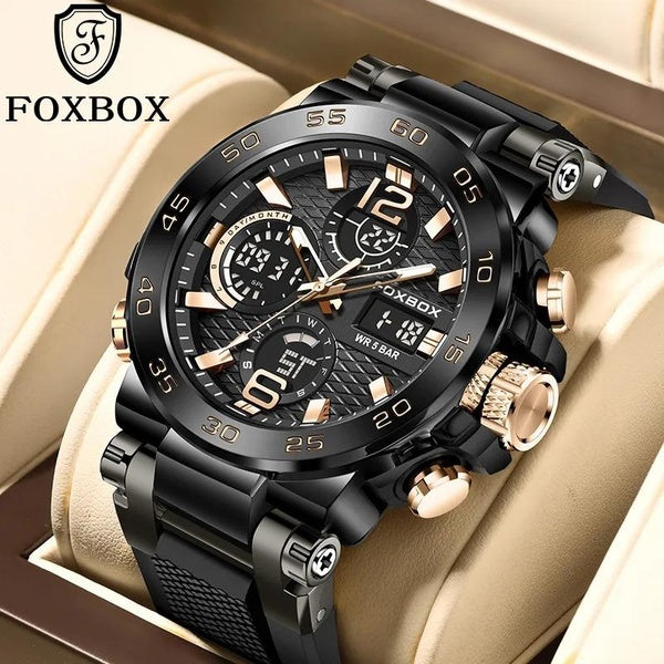 FOXBOX numérique hommes montre militaire étanche montre-bracelet LED horloge à Quartz montre de sport mâle grandes montres homme Relogios Masculino