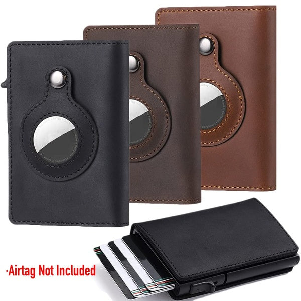 Date Fashion Leather Wallet Key Case Titulaire de la carte de crédit Couverture protégée Pop UP pour Air tags Holder Portefeuille multifonctionnel po