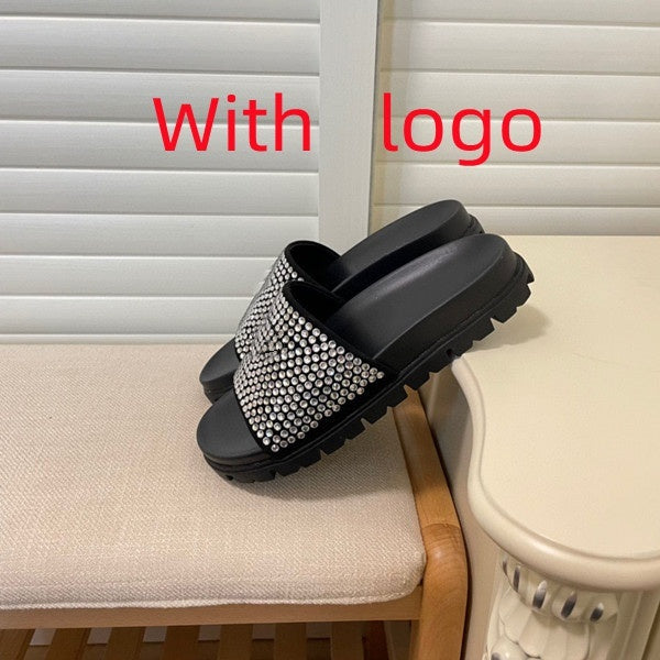 Nouveau luxe dames trou chaussures chaussures plates mode dames rehaussant semelle épaisse pantoufles pantoufles décontractées pantoufles de mode