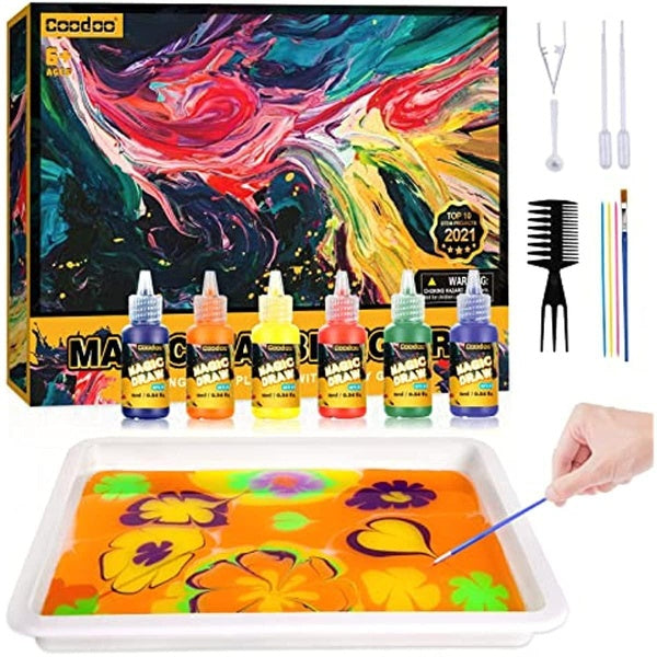 Water Marbling Paint for Kids - Arts and Crafts for Girls & Boys Crafts Kits Ideal Gifts for Kids Age 3-5 4-8 8-12