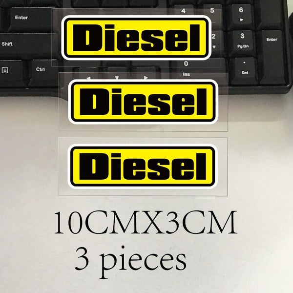 Reminder Diesel Fuel Only Fashion Funny Reflective Car Sticker Decals 3 Pieces 10cm X 3cm