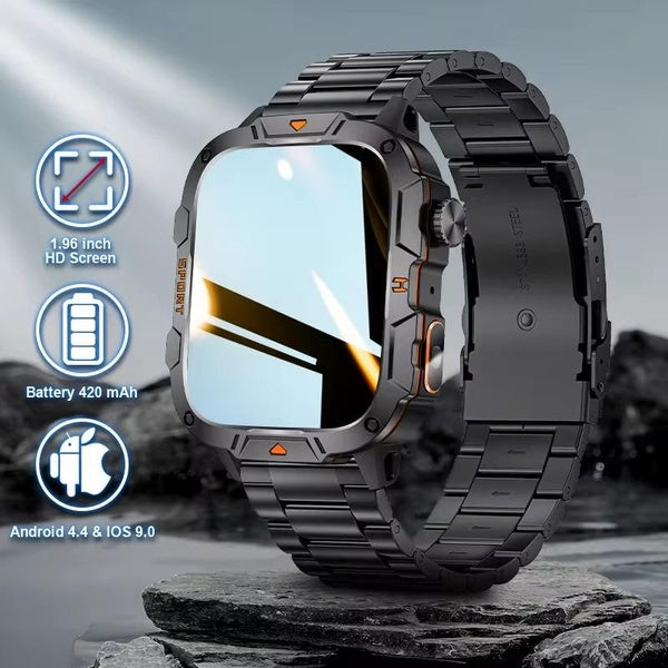 LIGE NEW SOS Appel d'urgence Montre intelligente Robuste Militaire Hommes Smartwatches LED Lampe de poche Bluetooth Appel Femmes Montre de sport en p
