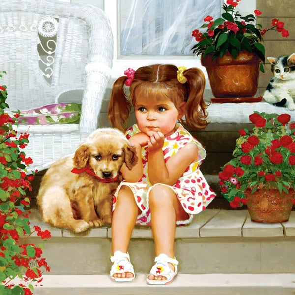 DIY 5D Diamond Painting Girl Full Drill with Number Kits Home and Kitchen Fashion Crystal Rhinestone Cross Stitch Embroidery Paintings Canvas Picture