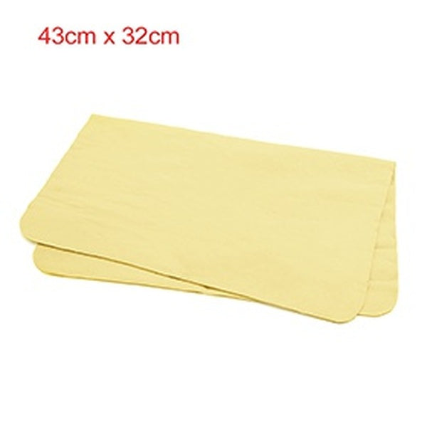 Absorbent Synthetic Drying Chamois Towel Car Wash Cleaning Cloth Yellow 43 x 32cm
