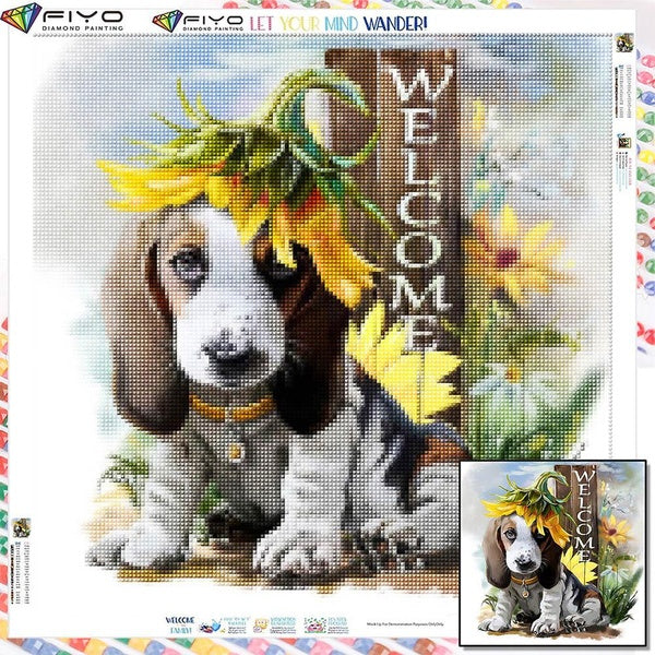 FIYO DIY 5D Animals Diamond Painting Full Drill with Number Kits Home and Kitchen Fashion Mosaic Diamond Painting Canvas Wall Decoration Gift Crafts