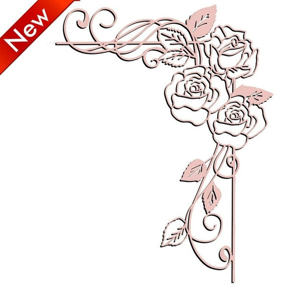 New Rose Border Dies Metal Cutting Dies for Scrapbooking Album Card Making Embossing Stencil Diecuts
