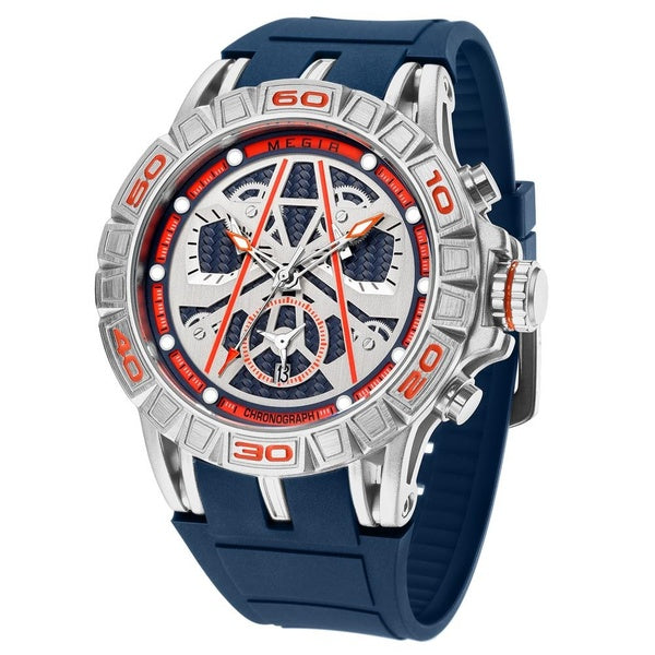 MEGIR Mode Affaires Sport Hommes Chronographe Montre à Quartz Mouvement Importé Bande de Silicone Montre-Bracelet Analogique avec Cadeaux pour Homme