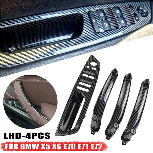 4 pièces-ensemble LHD style de voiture droite gauche panneau de porte intérieure poignée tirer garniture support Auto intérieur accessoires pour BMW
