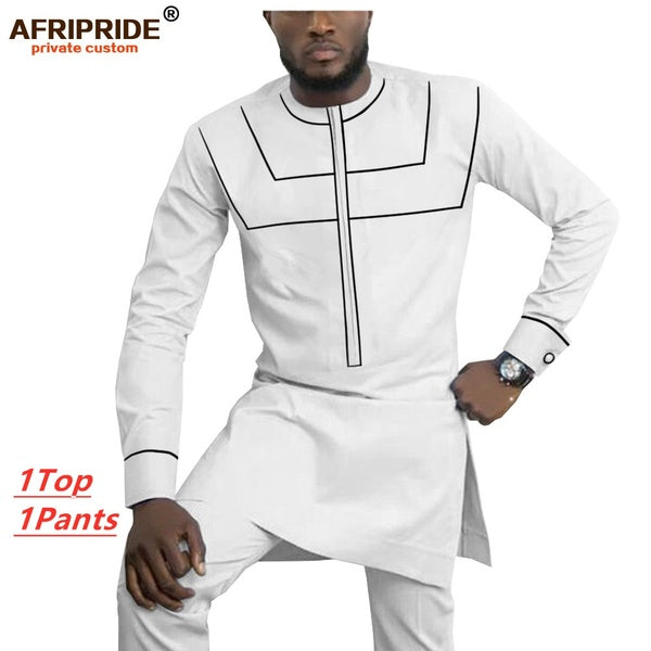 African Clothing for Men Dashiki Mens Outfits Shirts+ Ankara Pants Set Tracksuit Men Tribal Attire