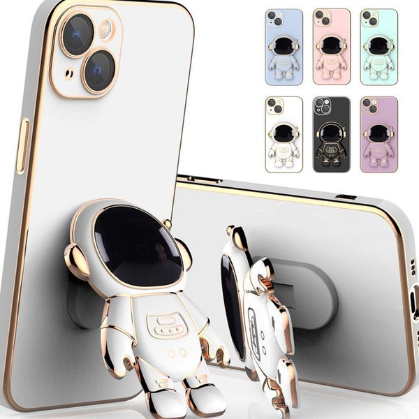 Pour iPhone 15 Pro Max Astronaute Support de placage Étui de téléphone pour iPhone 15 Pro Max 15 Plus 14 Pro Max 13Pro Max 12 11 14 14Plus Pro Max Mi