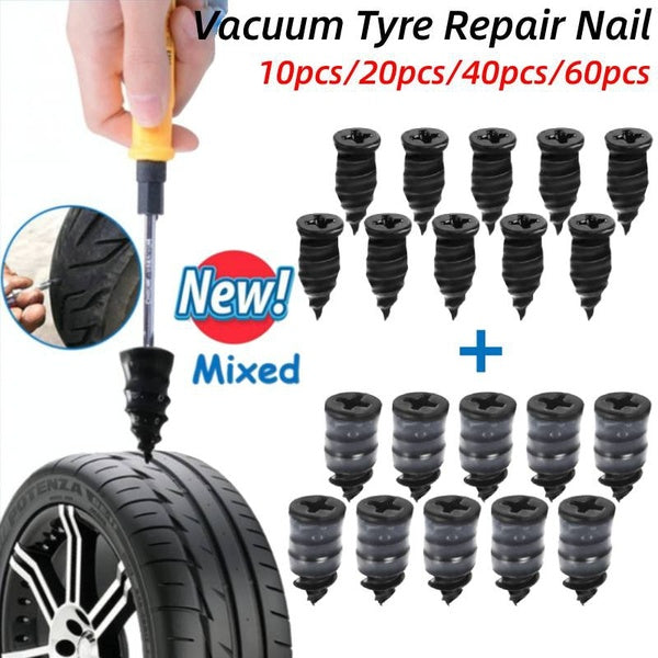 10pcs-20pcs-40pcs-60pcs Vacuum Tyre Repair Nail Kit for Motorcycle Car Scooter Rubber Tubeless Tire Repair Tool Set Glue Free Repair Tire Film Nail