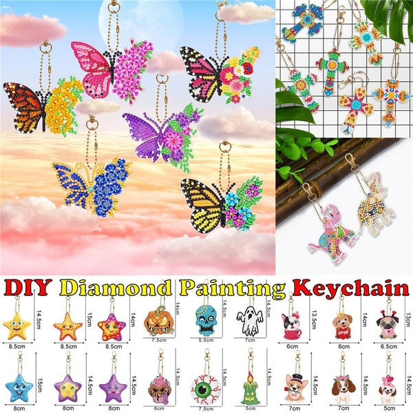 5D Diamond Painting Keychain Butterfly Decoration DIY Craft Kit @#A02
