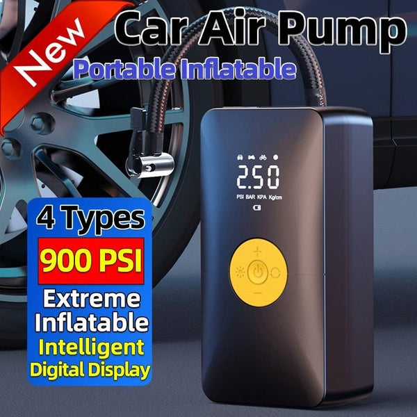 4 Styles Car Air Pump 900PSI Handheld Electric Car Tire Inflatable Compressor Portable Rechargeable Air Compressor Digital Auto Tire for Motorcycle B