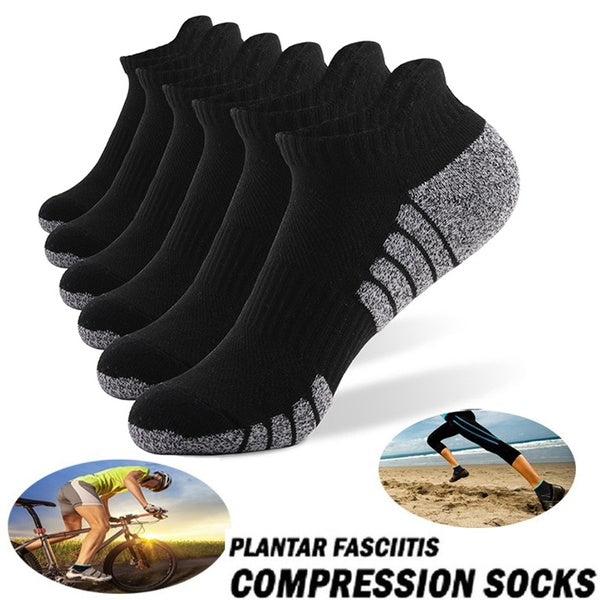 Thickened Bottom Plantar Socks with Arch Support(1-4 Pairs ) for Men & Women - Best Ankle Compression Socks for Foot and Heel Pain Relief - for Athle