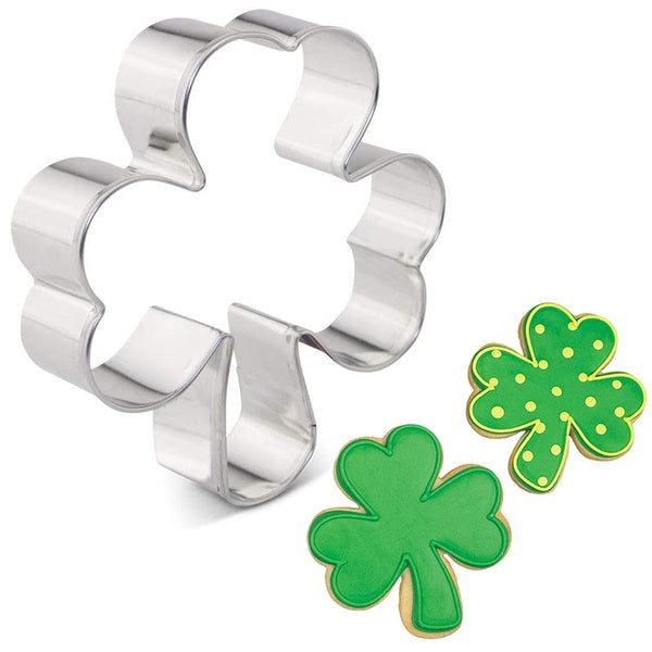 Sugar Biscuit Mold Plaque Cutter Cookies Frame DIY Cake Irish Shamrock Fancy Stainless Cookie Mold