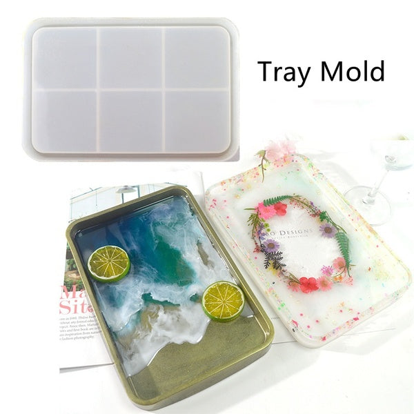 Large Plate Mould Silicone DIY Accessories Crystal Table Tray Resin Epoxy Art Making Mold (Only Mold)