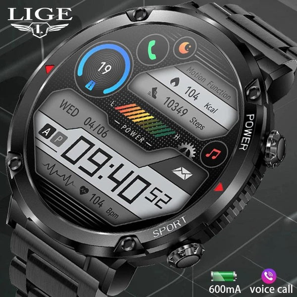 2023 Date LIGE 600mAh Batterie Bluetooth Appel Smartwatch Sport Bracelets Fitness Tracker IP68 Bracelet Étanche Cadrans Personnalisés Hommes Montres