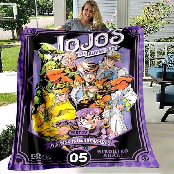 JoJo's Bizarre Adventure Anime Cartoon Blanket Ultra Lightweight Soft Plush Flannel Throws Sofa Bed Couch Office Gifts