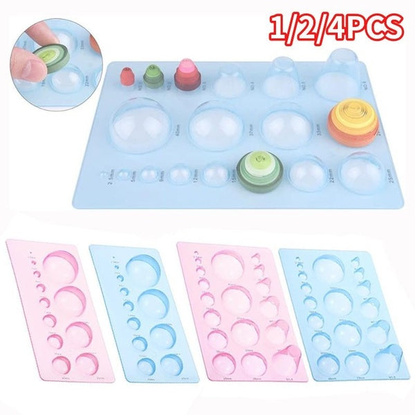 3D Domes Half Ball Mould 2-Row-3-Row Paper Quilling Tools Plastic Mini Quilling Mold for DIY Paper Craft Tool 1-2-4PCS