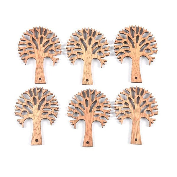 10pcs-lot Tree Natural Wooden Pieces Scrapbooking Embellishments Home Decorations Wood DIY Crafts Gifts 45X59mm M1604