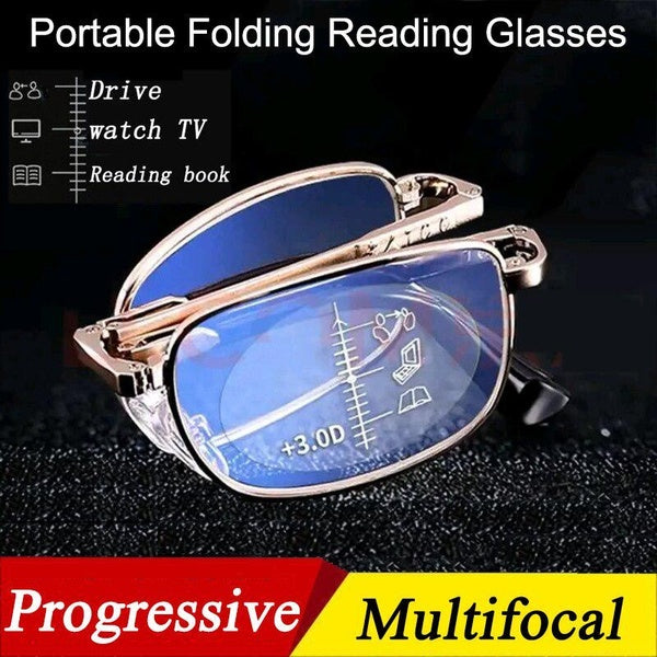 Smart zoom Multifocal Folding Reading Glasses Women Men Progressive Portable Presbyopia Glasses Ultra-light +2.5