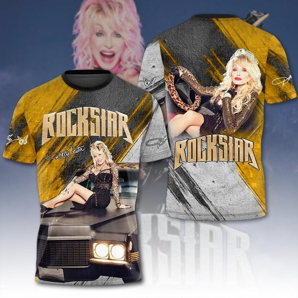 T-shirt 3D Dolly Parton Car Signature Cadeau pour les fans Imprimé sur toute la surface