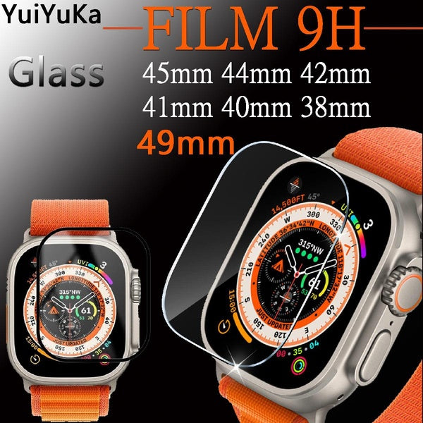 YuiYuKa Screen Protector Film for iWatch Ultra-Ultra 2 Series 9 8 7 6 SE 5 4 3 2 1 for Apple Watch 49mm 41mm 45mm 44mm 40mm 42mm 38m Soft - Tempered