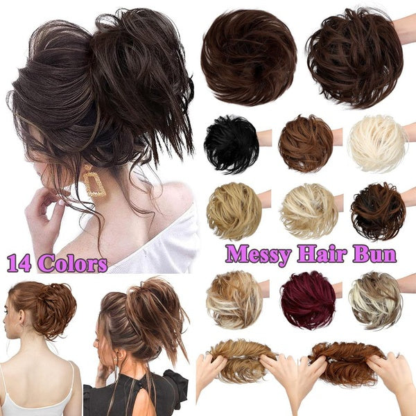 1pc Messy Hair Bun Tousled Updo for Women Hair Extension Scrunchies With Elastic Rubber Band Long Updo Messy Hairpiece Hair Accessories For Women Dai