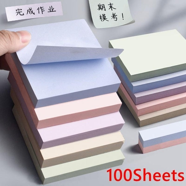100Sheets Morandi Sticky Notes Pads Posits Stationery Paper Stickers Posted It Memo Notepad Notebook School Office Accessories