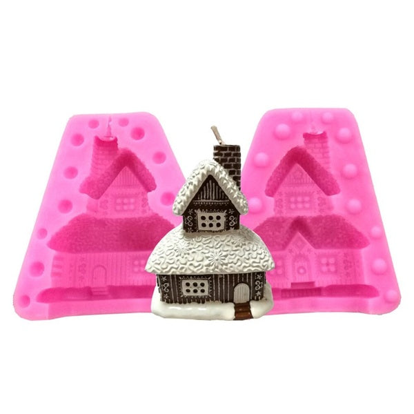 Gingerbread House Silicone Molds Cake Decorating Chocolate Mold Mousse Fondant Handmade Soap Aroma,Candle 3d Christmas