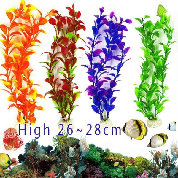 4* Artificial Fake Plastic Water Grass Plants Fish Tank Aquarium Ornament Decor
