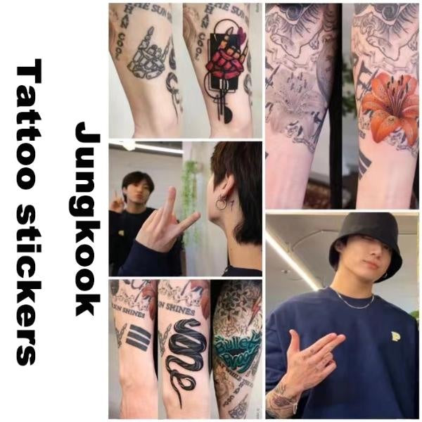 防弾少年団 Kpop Bangtan Boys Joen Jungkook JK Arm Stickers Tattoo Sticker Waterproof Phone Sticker Cute Creative Gift ステッカー