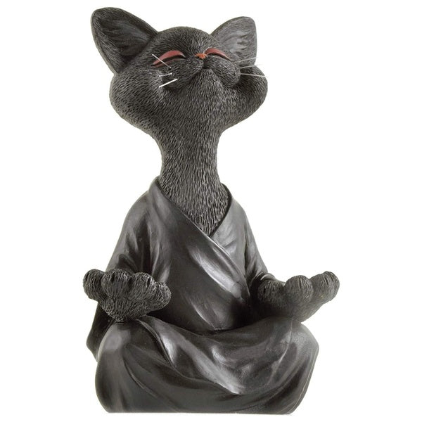 1pc Meditation Cat Statue Zen Sculpture Resin Yoga Decor Buddha Cat Statue Garden Statue Ornament Home Decoration Gift