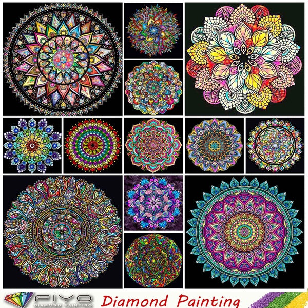 FIYO MandalaDiamond Painting Kits For Adults DIY 5D Diamond Mosaic Diamond Painting Home and Kitchen Fashion Canvas Pictures Wall Decoration Gifts Ar