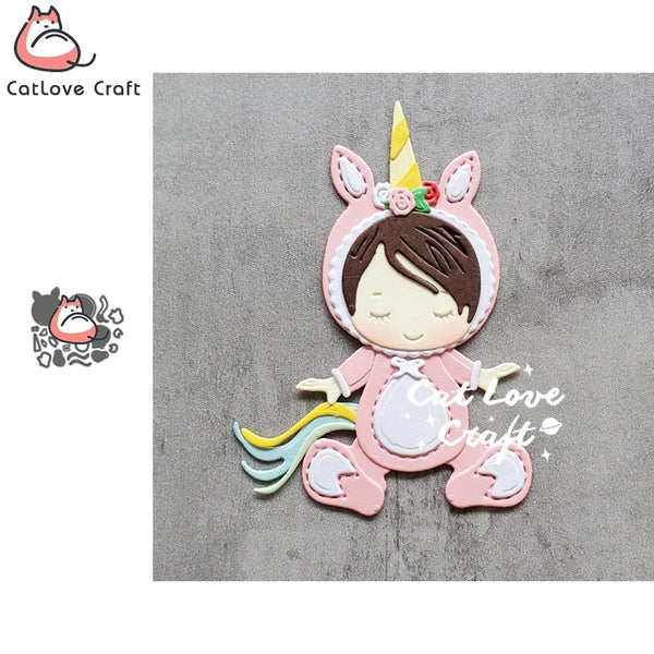 Catlove licorne bébé Animal métal matrices de découpe Scrapbooking pochoir découpes carte faisant bricolage artisanat gaufrage nouveaux matrices pour