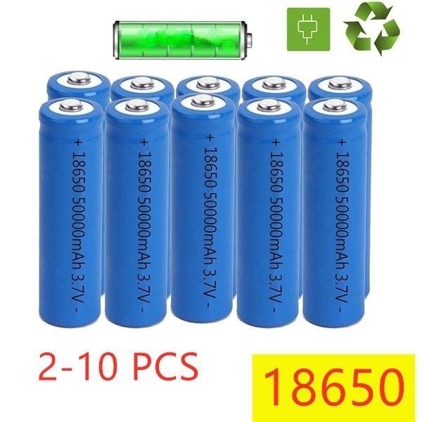 2-10PCS 100% High Capacity 3.7V 18650 Li-ion Rechargeable Battery For LED Flashlight Torch-electronic gadgets