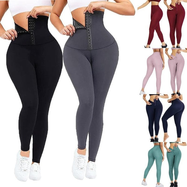 Mode femmes taille haute Shapers formateur Corset ventre contrôle Fitness Leggings extensible Yoga Sport pantalon confortable pantalon