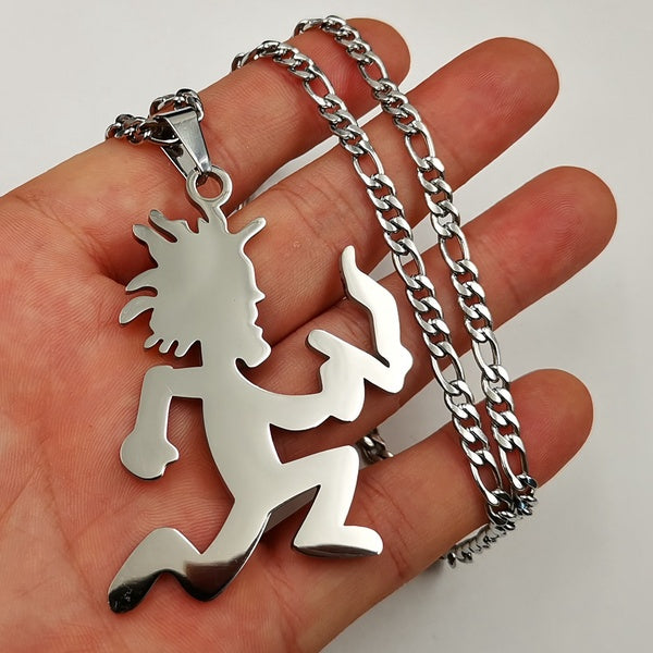 Mens Silver Juggalo-Juggalette ICP HATCHETMAN Collier Blunt Man Charms pendentif en acier inoxydable bijoux NK Chaîne 4mm 24 pouces