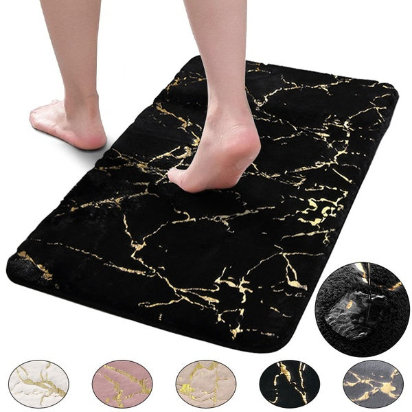 Home Decor Bath Mats Bathroom Shower Carpets Non-Slip Bathtube Rugs Super Absorbent Soft Toilet Floor Mat Faux Rabbit Hair Doormat4 Size