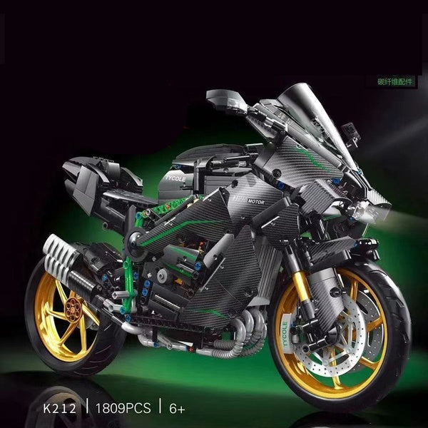 New 1809pcs Moc Black Super Sport Motorcycle Model Building Block Brick Educational Assembly Toy Children Boy Gift