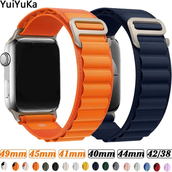 YuiYuKa Nylon Strap Band for smartwatch series Ultra 2-Ultra 9 8 7 49mm 45mm 41mm 44mm 40mm Outdool breathable soft Sport watchband bracelet belt for